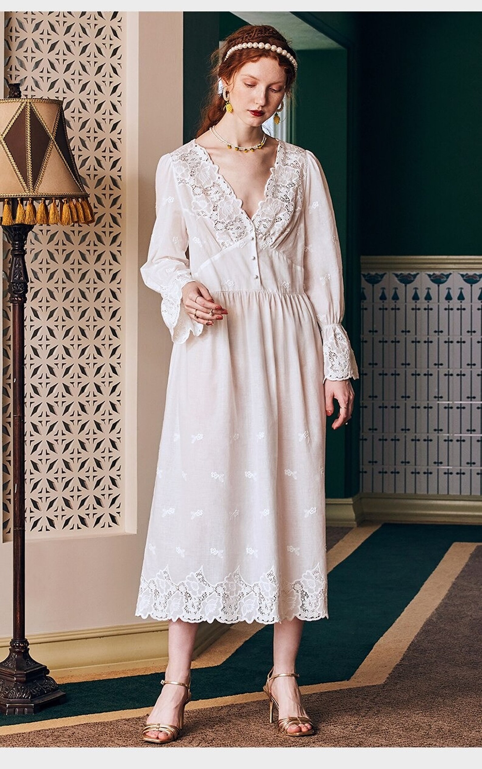 White Long Nightgown 1900s Vintage Sleepwear Vintage Etsy