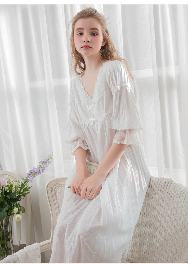 Vintage Victorian Cotton Nightgown Edwardian Nightgown for - Etsy