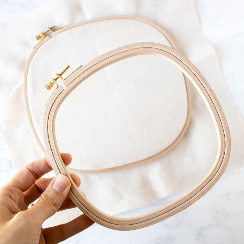 Embroidery square hoop, Rectangle embroidery hoop, Rectangular Hoop, Square Frame, Embroidery hoop, beginner embroidery kit,wall decor hoop image 5