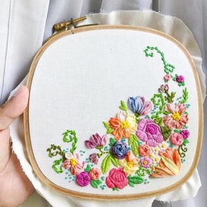 Embroidery square hoop, Rectangle embroidery hoop, Rectangular Hoop, Square Frame, Embroidery hoop, beginner embroidery kit,wall decor hoop image 8