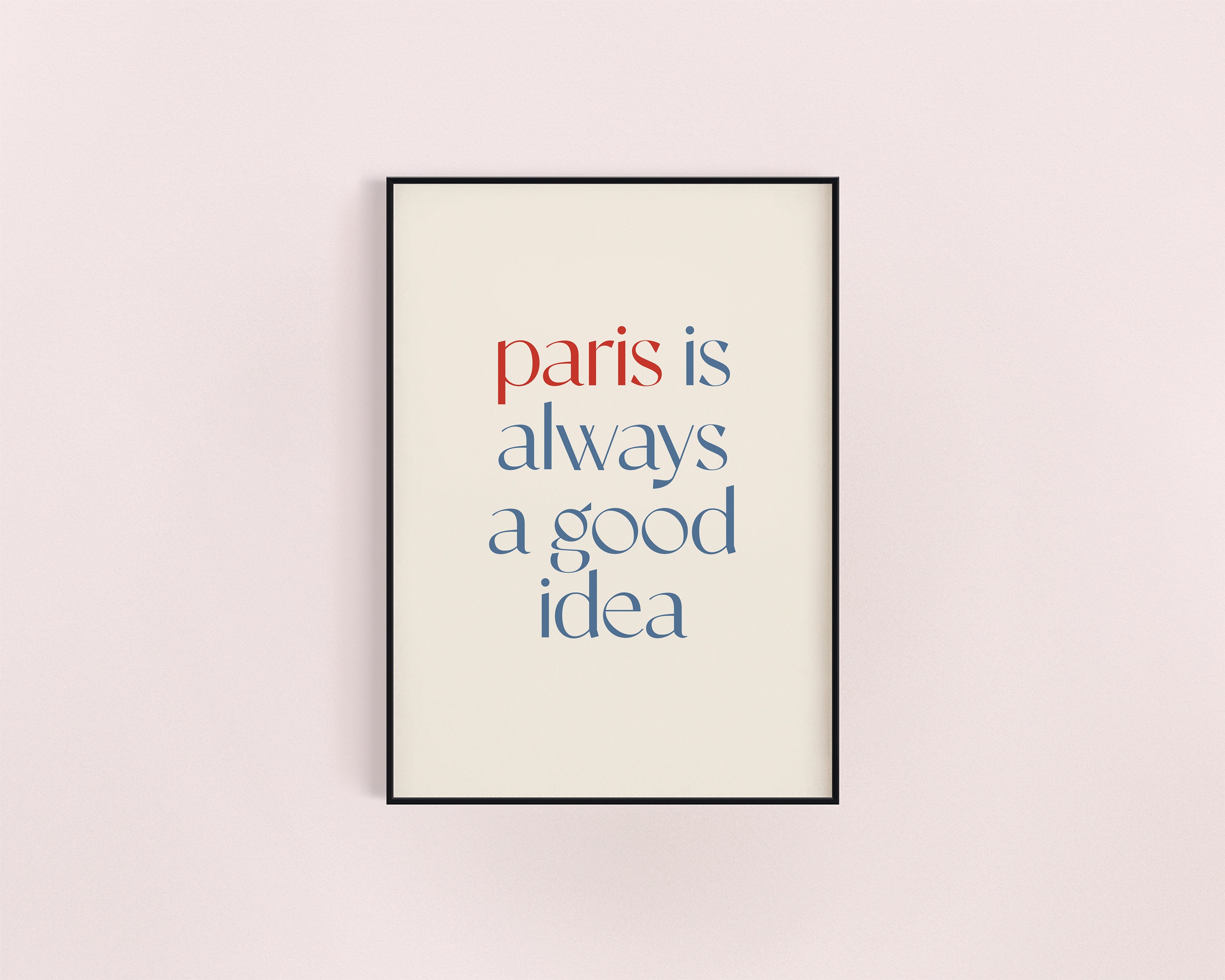 Paris Typography Digital Art Print Etsy