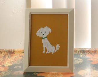 Crusty White Dog Art Print