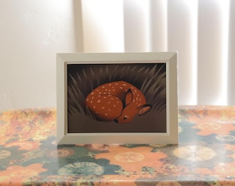 Sleeping Fawn Art Print
