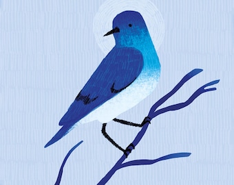 Blue Bird Art Print