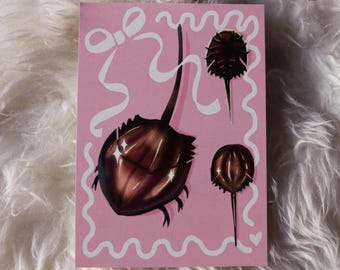 Horseshoe Crab Art Print | Whimsical Arthropod Illustration