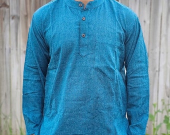 Namaste Holiday Unisex Plain Handmade Nepalese 100% Cotton Organic Top/Kurta RN.