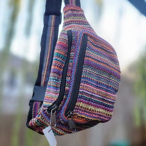 Namaste Handmade Unisex Colorful Fashionable Unique Organic Hemp Bag/Fanny Pack/Bum Bag/Money Bag/Passport Bag