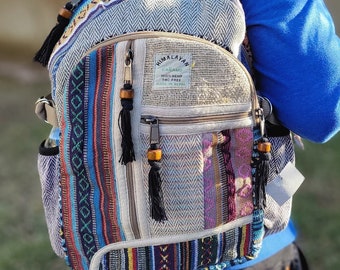 Namaste Natural Hemp Fashionable Nepali Unisex Handmade Organic Vegan Eco-Friendly Backpack.