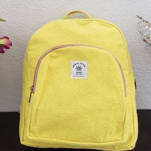 Namaste Yellow Natural Unisex Handmade Organic Eco Friendly Backpack