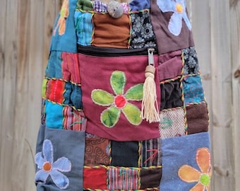 Namaste Fashionable Unique Fine Cotton Colorful Patchwork Light weight Handmade Boho Multi-Purpose Women Cross Body Festival Nepalese Bag