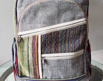 Namaste Fashionable Bhutani Patched Unisex Multicolor Natural Gheri  Handmade Organic Vegan Eco-Friendly Backpack