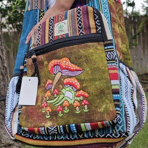 Namaste Pilz Stickerei Hanf Einzigartige Feine Baumwolle Bunte Patchwork Handmade Boho Mehrzweck Frauen Cross Body Nepalese Jogi Bag