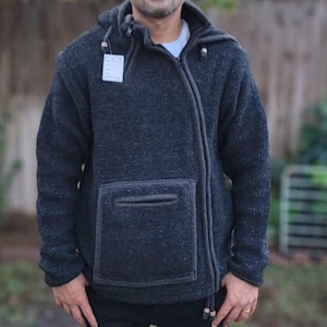Handmade Woolen Fleece Lined Jacket: Unisex Winter Coat