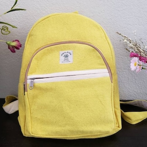 Namaste Fashionable Unisex Yellow Natural Handmade Organic Vegan Eco-Friendly Backpack