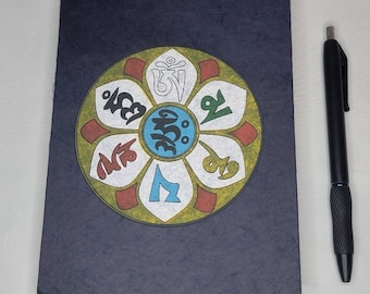 Handmade Lokta Paper Journal: Om Mani Padme Hum, Nepal