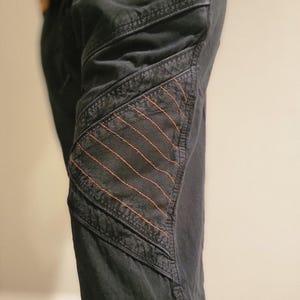 Namaste handgemachte stonewashed feine Baumwoll unisex bequeme funky Hippie grün und schwarz gefärbte Oversized Hose