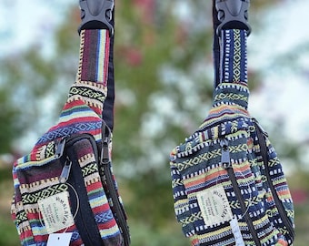 Handmade Hemp Fanny Pack: Bhutani Natural Dye, Adjustable Belt