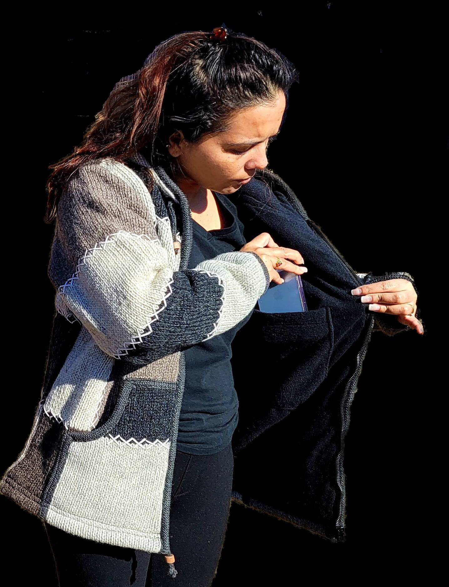 Bubbleknit Rainbow Patchwork Woolly Jacket