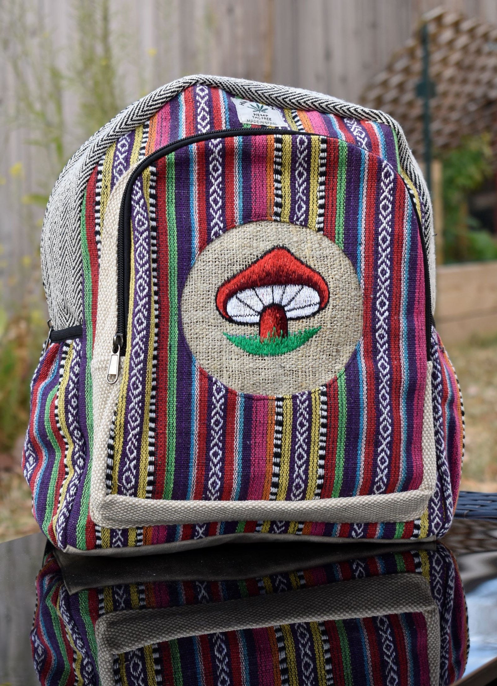 Namaste Hemp Backpack Mushroom Etsy