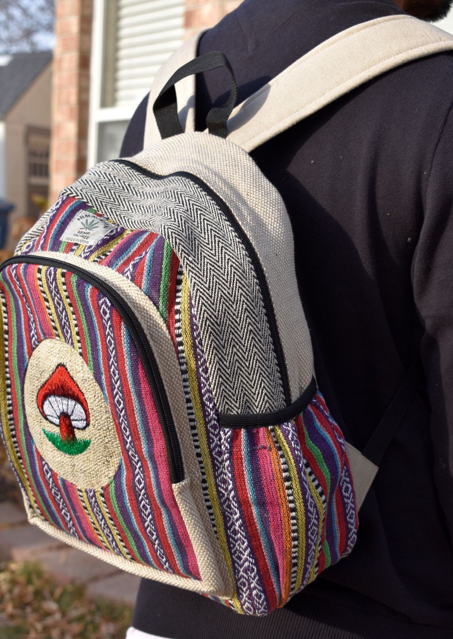 Namaste Hemp Backpack Mushroom Etsy