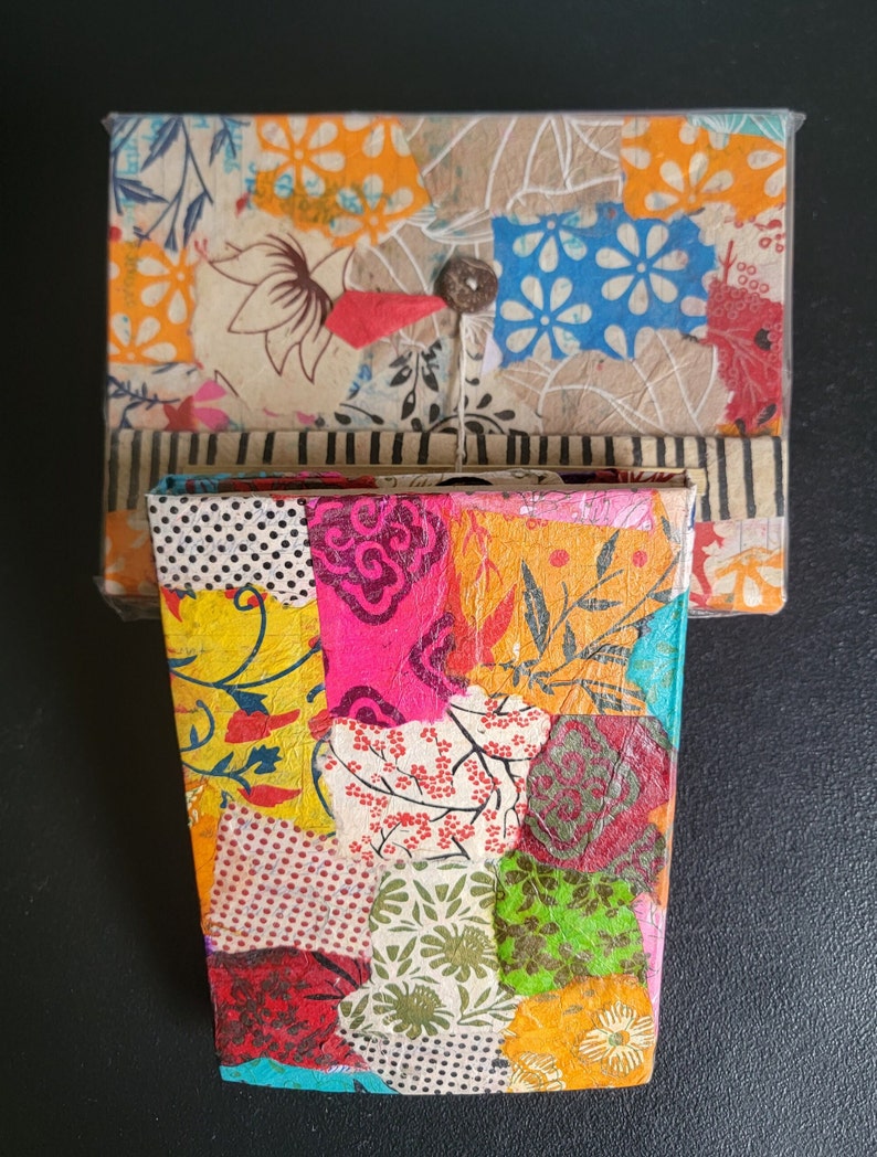 Namaste Eco-Friendly Colorful Flowers Printed Cover Unlined Natural Organic Handmade in Nepal Lokta Paper Journal Notebook image 3