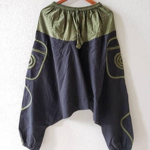 Namaste fashionable unisex multicolor handmade hippie green black cotton hippy boho comfy baggy festival nepalese yoga pants harem trouser