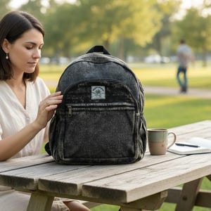 Namaste Stonewashed Plecak Kolorowy Naturalny Unisex Ręcznie Robiony Organiczny Ekologiczny Plecak