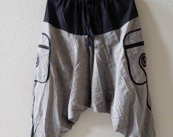 Handmade Cotton Harem Pants: Unisex Hippie Boho Yoga Trousers