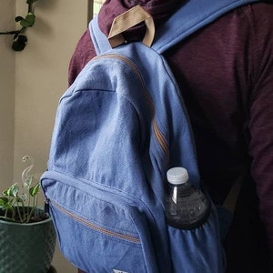 Namaste Cotton Unisex Blue Handmade Backpack image 4