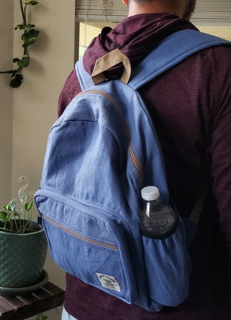 Namaste Cotton Unisex Blue Handmade Backpack image 4