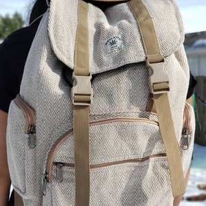 Namaste Fashionable Unisex Multicolor Natural Gheri Handmade Organic Vegan Eco-Friendly Backpack. image 9