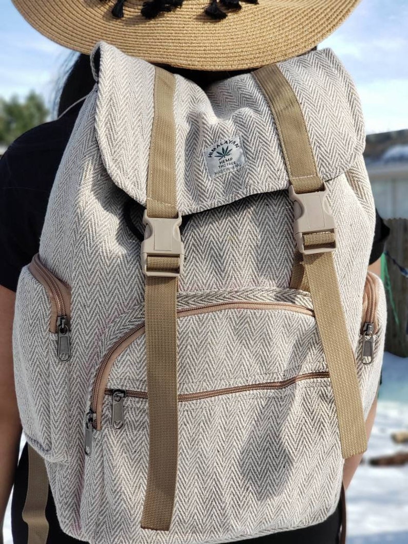 Namaste Fashionable Unisex Multicolor Natural Gheri Handmade Organic Vegan Eco-Friendly Backpack. image 9