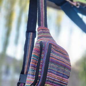 Namaste handmade unisex colorful fashionable unique organic hemp bag/fanny pack/bum bag/money bag/passport bag