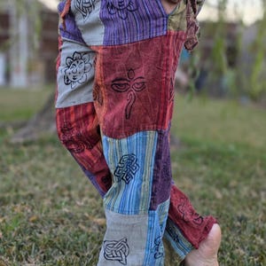 Namaste stonewashed bohemian unisex reggae multicolor handmade hippie patchwork colorful cotton trouser.