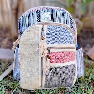 Namaste Natural Hemp Fashionable Nepali Unisex Handmade Organic Vegan Eco-Friendly Backpack. image 6