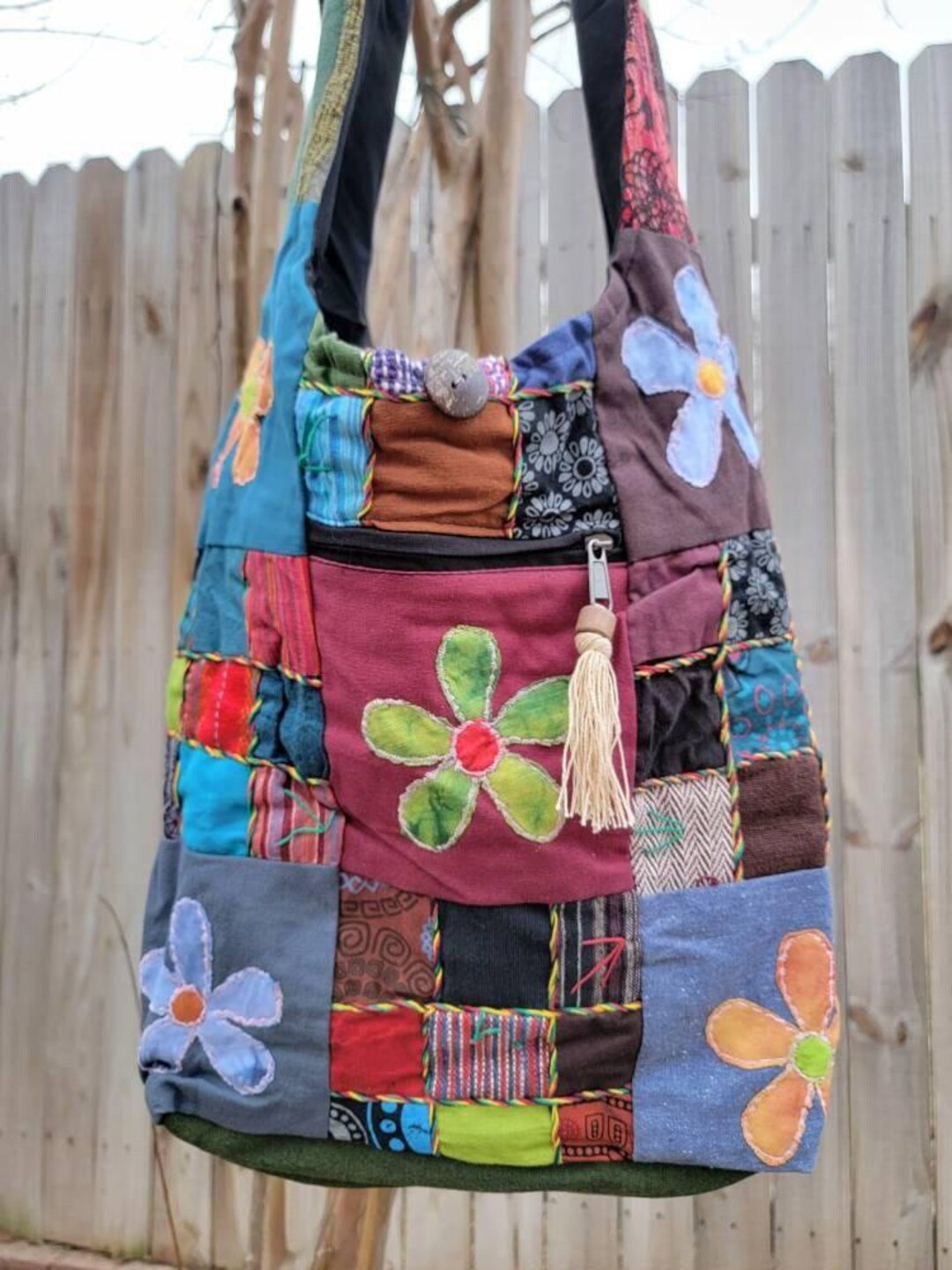 Vintage Patchwork Hand-Embroidered Crossbody Bag