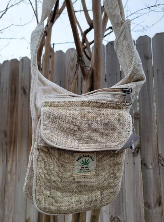Handmade Hemp Crossbody Bag: Organic Vegan Hippie Purse