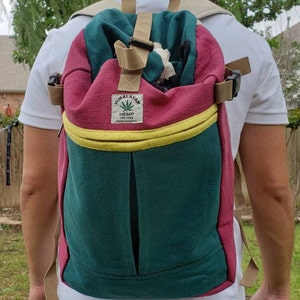 Namaste Moda Unisex Multicolor Natural Hecho a mano Orgánico Vegano Ecológico Algodón Mochila con cordón
