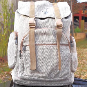 Sac à dos unisexe naturel unisexe Boho Reggae Gheri, fait main, végétalien, biologique et respectueux de l'environnement.