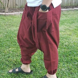 Namaste Fashionable Unisex Multicolor Handmade Hippie Plain Cotton Hippy Boho Comfy Festival Bright Nepalese Harem Yoga Pants Trouser