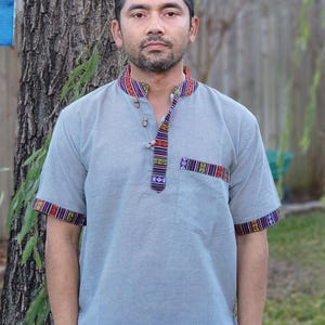 Namaste holiday unisex plain handmade nepalese 100% cotton with border gheri organic top/kurta rn