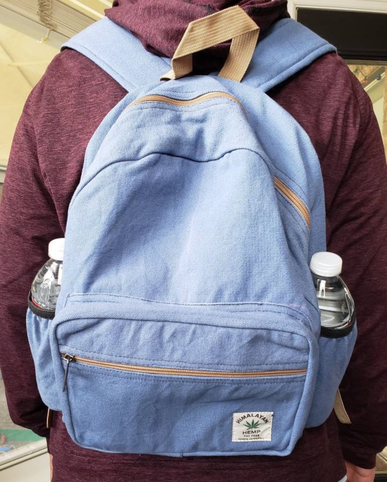 Namaste Cotton Unisex Blue Handmade Backpack image 2