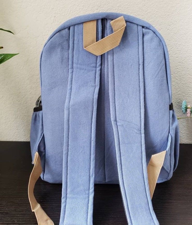 Namaste Cotton Unisex Blue Handmade Backpack image 3