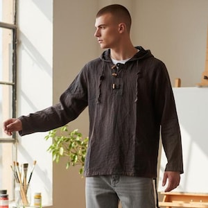 Moletom com capuz Namaste, unissex, lavado com pedra, feito à mão em algodão orgânico, estilo hippie moderno e casual.