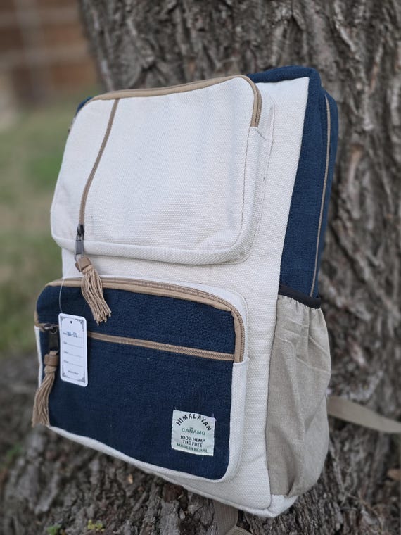 Boho Cotton Full-Sized  Handwoven Cotton Gheri Backpack Hippie Boho Gheri Backpack – Handmade main image 4