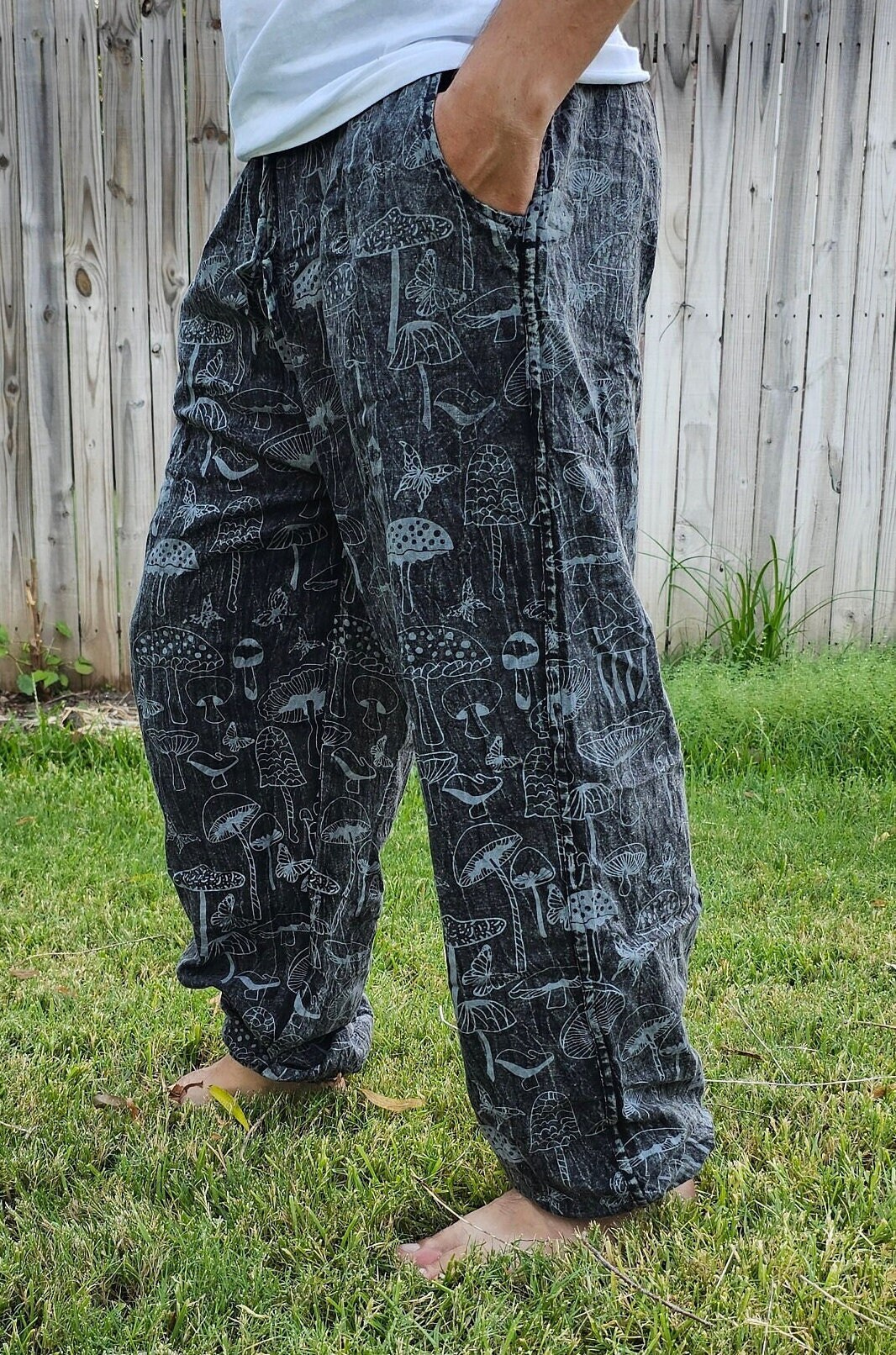 Embroidery Patchwork Trousers 36 black