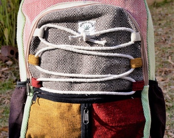 Namaste Fashionable Unisex Multicolor Natural Gheri  Handmade Organic Vegan Eco-Friendly Backpack