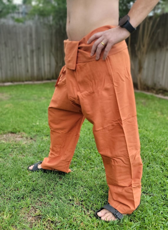 Namaste Handmade Organic Comfortable Cotton Thai Fisherman Pants Trouser Yoga Pant Loose Unisex Khadi Pant Boho Hippie Style Made in Nepal Etsy