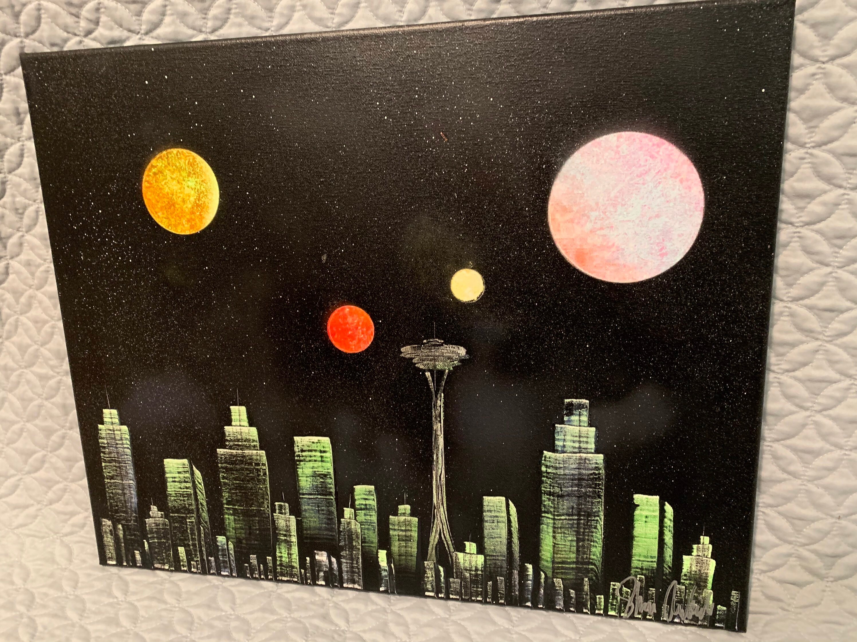 Spray painting with the Space Needle | Etsy