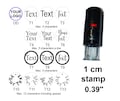 Custom Loyalty Card Text Stamp, Small Logo Stamp or Custom Stamp or Mini Logo Stamp - 10mm